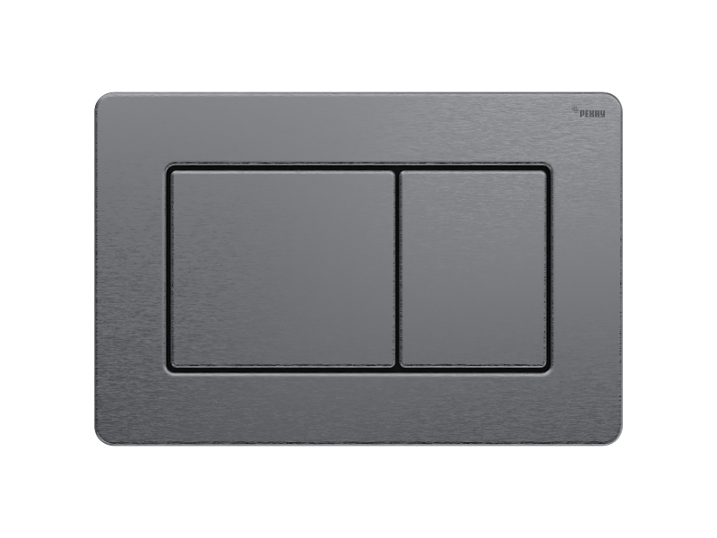 Изображение товара Клавиша смыва Рехау Nova Quad Steel 19102721001, механическая, с покрытием против отпечатков пальцев, графит брашированный