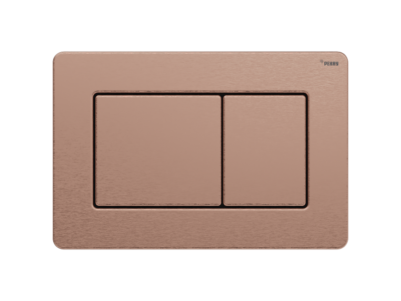 Изображение товара Клавиша смыва Рехау Nova Quad Steel 19102741001 механическая розовое золото брашированное