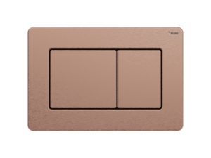 Изображение товара Клавиша смыва Рехау Nova Quad Steel 19102741001, механическая, с покрытием против отпечатков пальцев, розовое золото брашированное