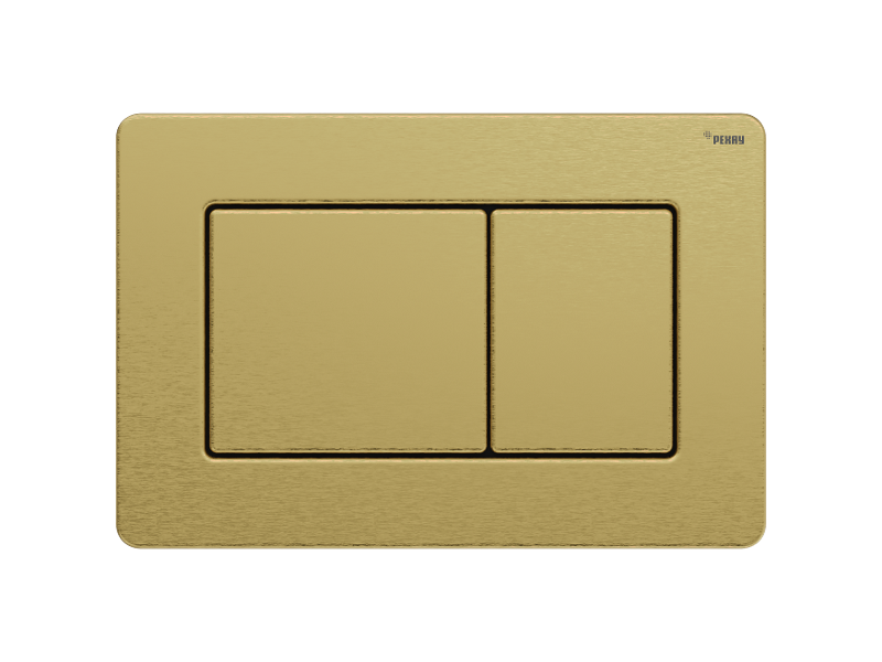 Изображение товара Клавиша смыва Рехау Nova Quad Steel 19102751001, механическая, с покрытием против отпечатков пальцев, циркониевое золото брашированное