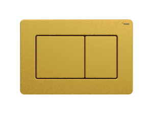 Изображение товара Клавиша смыва Рехау Nova Quad Steel 19102761001, механическая, с покрытием против отпечатков пальцев, титановое золото брашированное
