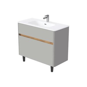 Изображение товара Тумба с раковиной 1Marka Mona Ц0000043674, 100 см, напольная, цвет агатовый серый