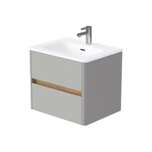 Изображение товара Тумба с раковиной 1Marka Mona Ц0000043664, 60 см, подвесная, цвет агатовый серый