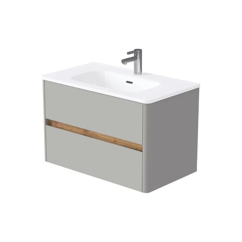 Изображение товара Tумба с раковиной 1Marka Mona 80 см подвесная агатовый серый