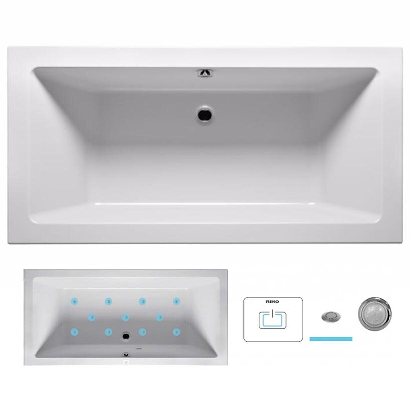 Изображение товара Гидромассажная ванна Riho Lugo 190x80 см с подводным светильником и пультом