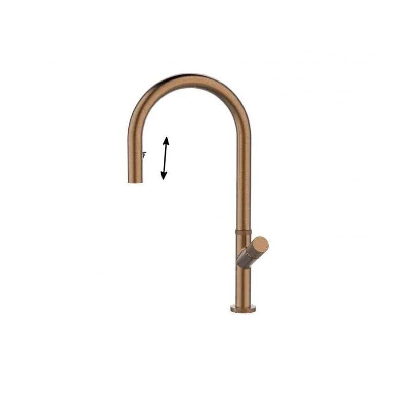 Изображение товара Смеситель для кухонной мойки Alveus Swan PS Monarch 1150778 с выдвижным изливом PVD медь браширован