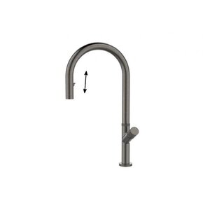 Изображение товара Смеситель для кухонной мойки Alveus Swan - PS Monarch 1150780, выдвижной излив, PVD антрацит брашированный