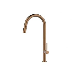Изображение товара Смеситель для кухонной мойки Alveus Nova - PS Monarch 1150858, выдвижной излив, PVD медь брашированная
