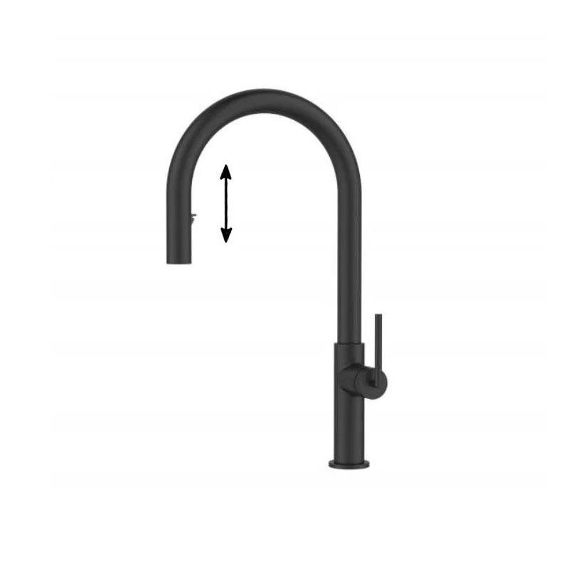 Изображение товара Смеситель Alveus Orion P 1150895 с выдвижным изливом, черный матовый