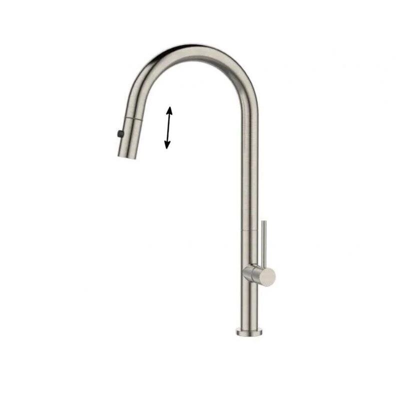 Изображение товара Смеситель для кухонной мойки Alveus Nona - PS 1150898, выдвижной излив, сатинированная сталь