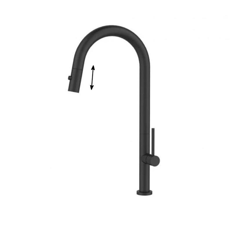 Изображение товара Смеситель для кухонной мойки Alveus Nona - PS 1150899, выдвижной излив, черный матовый