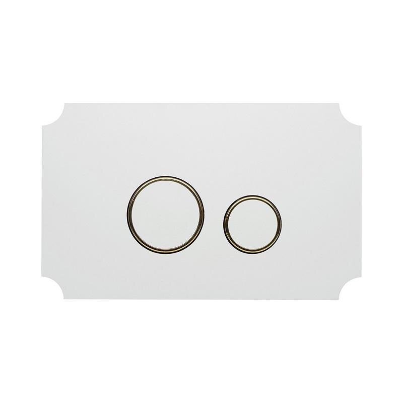 Изображение товара Клавиша смыва KKPol Aquafiori Vintage 350/AFV/077-30-00 механическая двухрежимная белый матовый зол