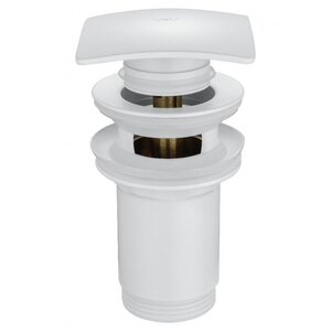 Изображение товара Донный клапан для раковины Wonzon & Woghand WW-88SS08-MW, без перелива, клик-клак, цвет белый матовый