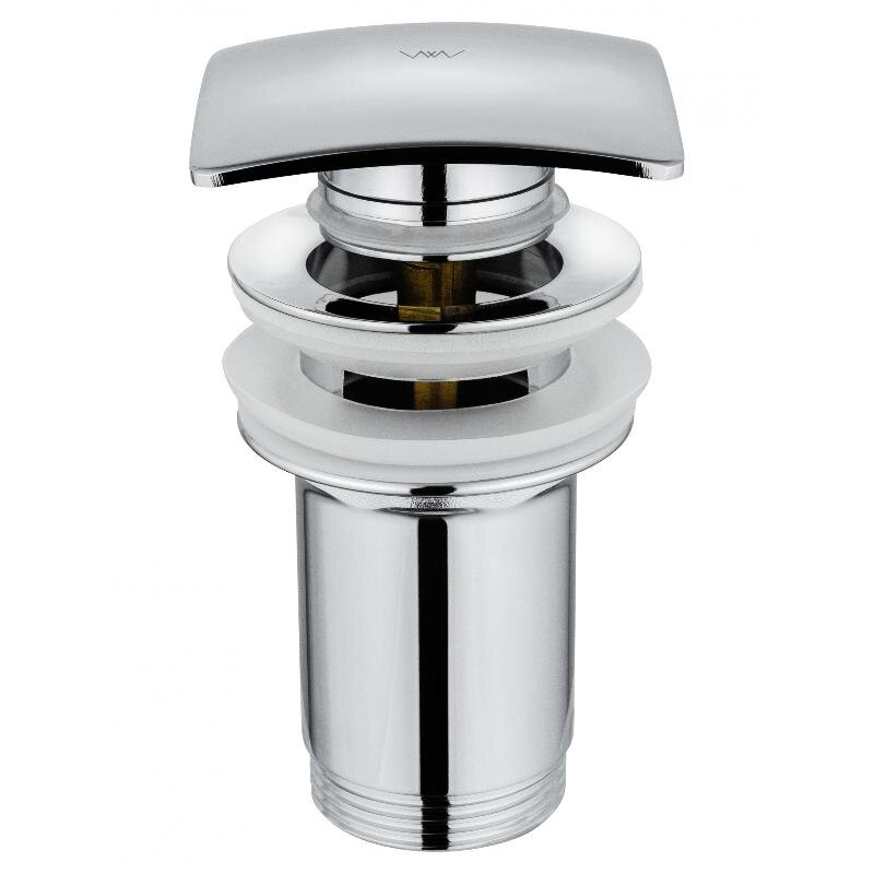 Изображение товара Донный клапан для раковины Wonzon & Woghand WW-88SS08-CR, с переливом, клик-клак, цвет хром