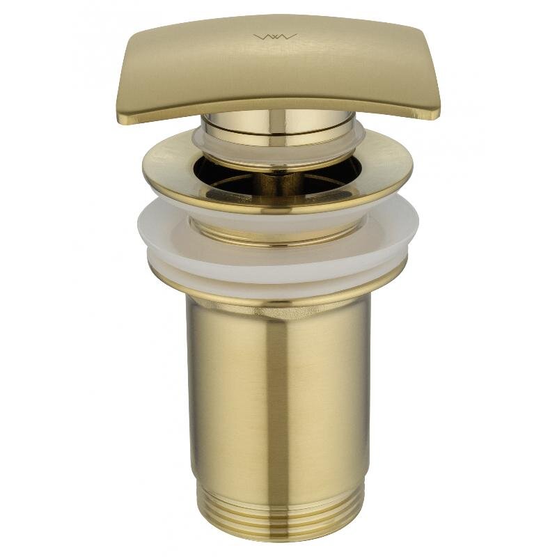 Изображение товара Донный клапан для раковины Wonzon & Woghand WW-88SS08-BG, с переливом, клик-клак, PVD золото брашированное