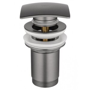 Изображение товара Донный клапан для раковины Wonzon & Woghand WW-88SS08-BGM, с переливом, клик-клак, PVD темный графит