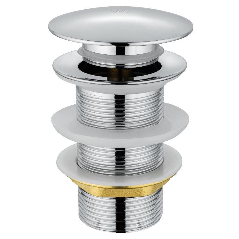 Изображение товара Донный клапан для раковины Wonzon & Woghand WW-88SS02-CR, без перелива, клик-клак, цвет хром