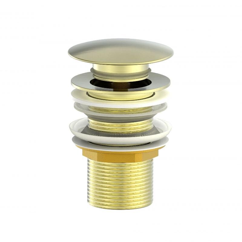 Изображение товара Донный клапан для раковины Wonzon & Woghand WW-88SS02-BG, без перелива, клик-клак, PVD золото брашированное