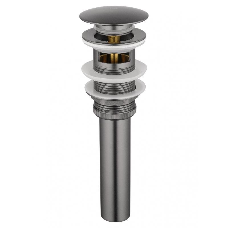 Изображение товара Донный клапан WW-88SS03-BGM с переливом, клик-клак, PVD темный графит