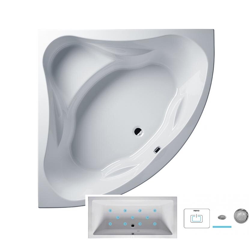Изображение товара Ванна гидромассажная Riho Neo 140x140 см AIR с 11 аэрофорсунками и подсветкой