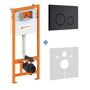 Изображение товара Инсталляция для унитаза KKPol Standard 350/ZPW/425-005-S0, клавиша смыва M11 черная