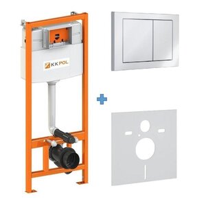 Изображение товара Инсталляция для унитаза KKPol Standard 350/ZPW/425-055-S0, клавиша смыва M05 белая