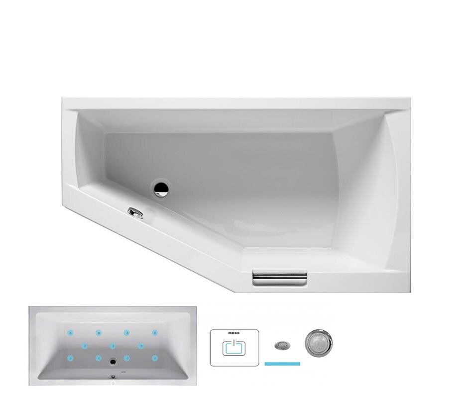 Изображение товара Гидромассажная ванна Riho Geta 170x90 см угловая акриловая белая премиум