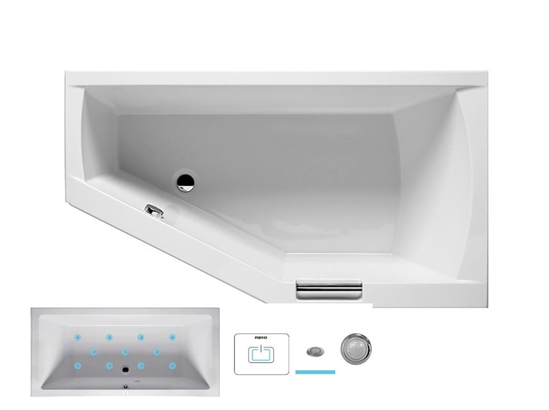Изображение товара Гидромассажная ванна Riho Geta 160 x 90 см угловая акриловая премиум
