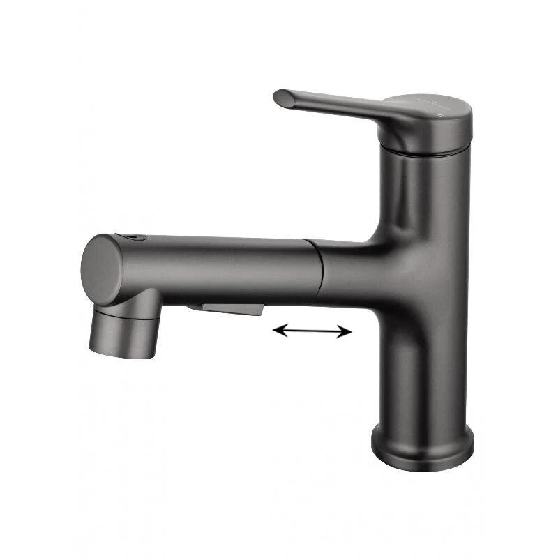 Изображение товара Смеситель для раковины Wonzon & Woghand WW-A40862-BGG, с выдвижным изливом, PVD темный графит Изображение товара Смеситель для раковины Wonzon & Woghand WW-A40862-BGG, с выдвижным изливом, PVD темный графит