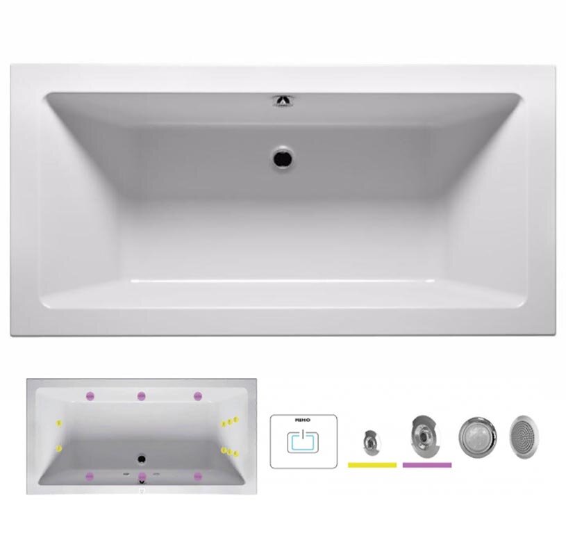 Изображение товара Ванна гидромассажная Riho Lugo 190 x 90 см, FLOW2