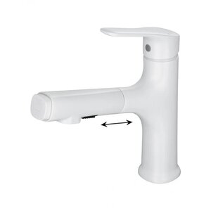 Изображение товара Смеситель для раковины Wonzon & Woghand WW-AE4151-MW, с выдвижным изливом, цвет белый матовый