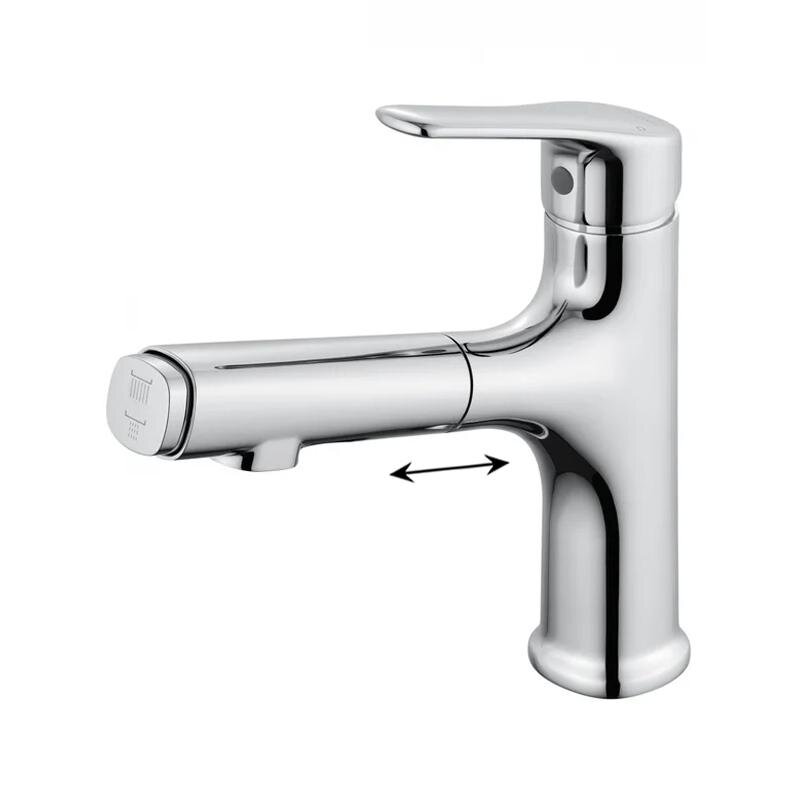 Изображение товара Смеситель для раковины Wonzon & Woghand WW-AE4151-CR, с выдвижным изливом, цвет хром