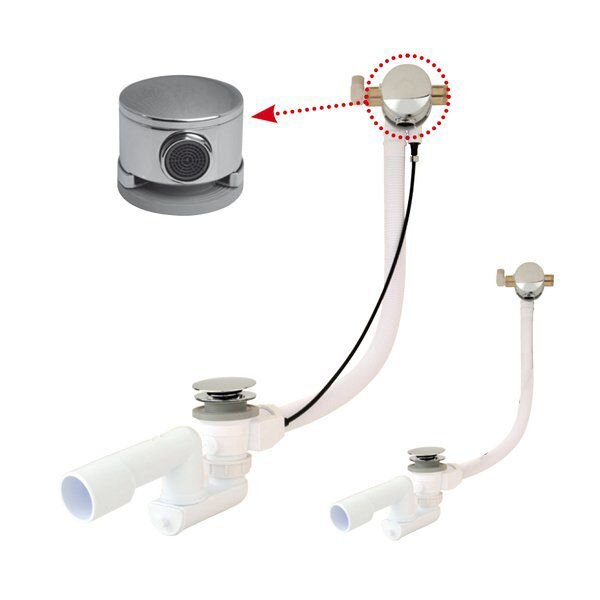 Изображение товара Слив-перелив для ванны Ravak Click Clack 57 см хром круглый X01374