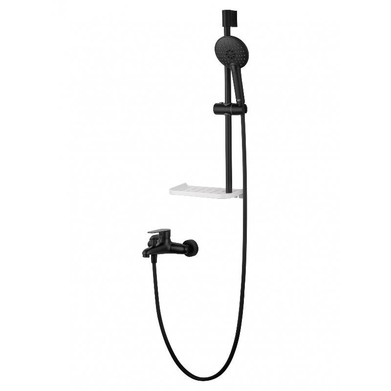 Изображение товара Стильный смеситель для ванны и душа Wonzon & Woghand Alfa WW-AE3201-MB черный матовый с душевым гар