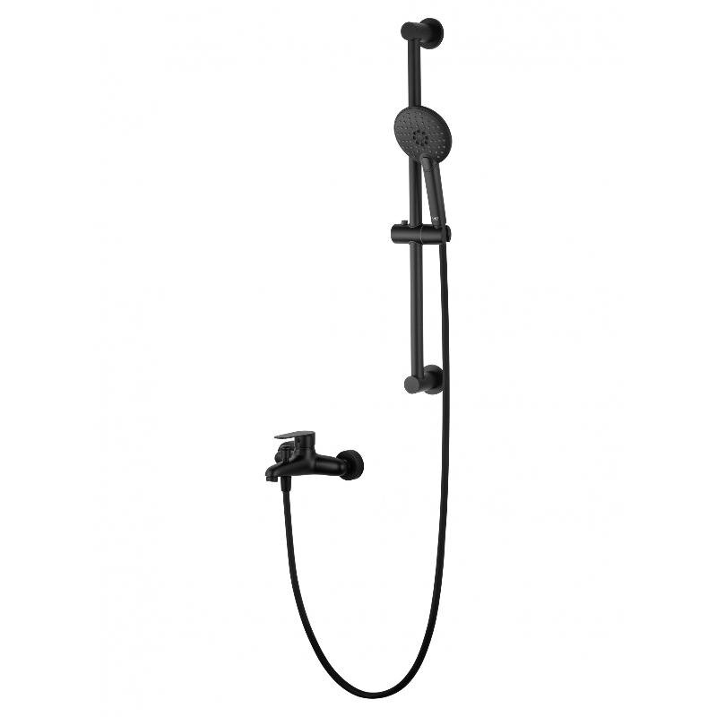 Изображение товара Смеситель для ванны и душа Wonzon & Woghand Alfa WW-AE3205-MB, с душевым гарнитуром, цвет черный матовый Изображение товара Смеситель для ванны и душа Wonzon & Woghand Alfa WW-AE3205-MB, с душевым гарнитуром, цвет черный матовый