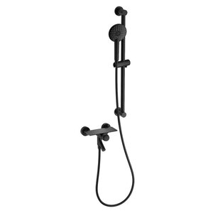 Изображение товара Смеситель для ванны и душа Wonzon & Woghand Click WW-FE05L222-MB, с душевым гарнитуром, цвет черный матовый