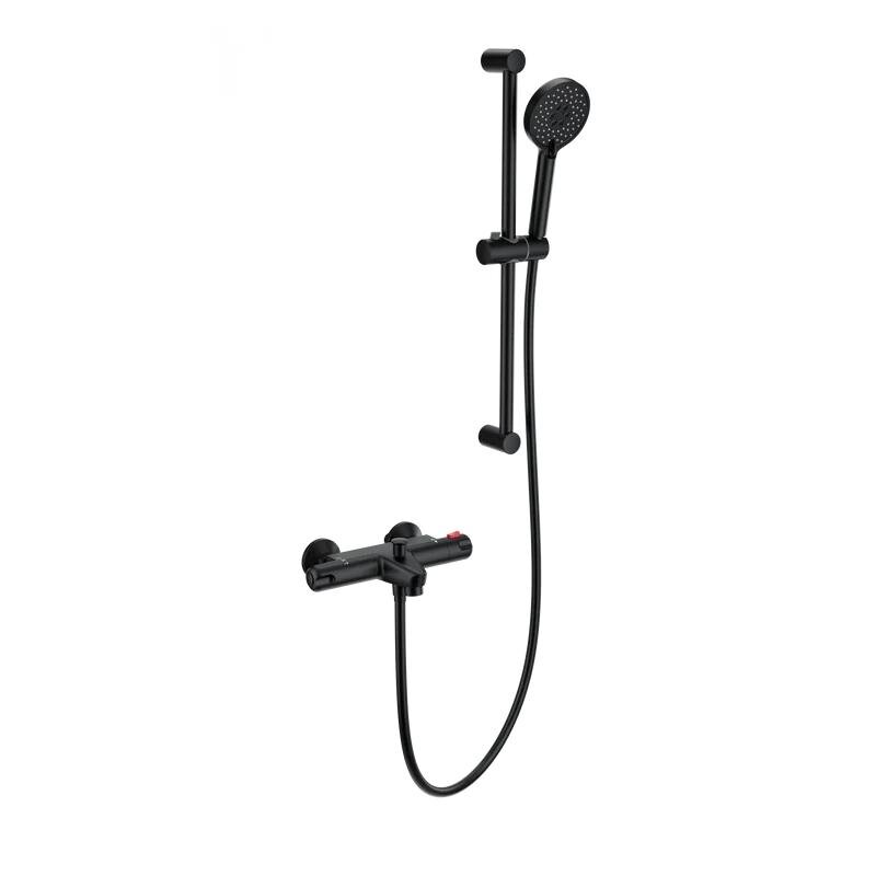 Изображение товара Термостатический смеситель для ванны и душа Wonzon & Woghand WW-C2001-A-MB черный матовый