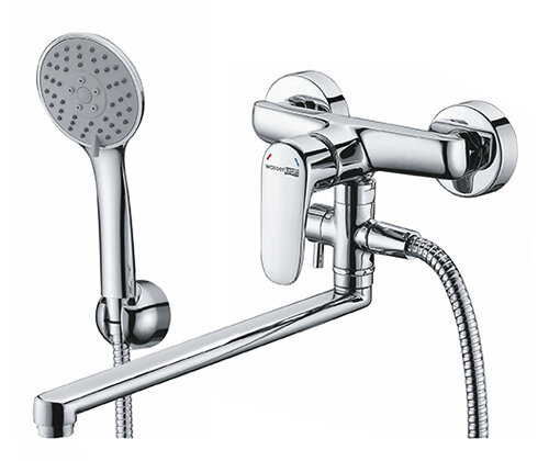 Изображение товара Смеситель для ванны и душа WasserKRAFT 5602L с гарнитуром, хром Изображение товара Смеситель для ванны и душа WasserKRAFT 5602L с гарнитуром, хром