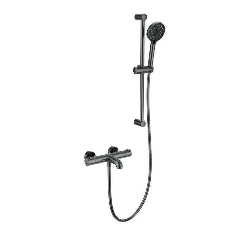 Изображение товара Смеситель термостатический для ванны и душа Wonzon & Woghand WW-C2006-A-BGG темный графит