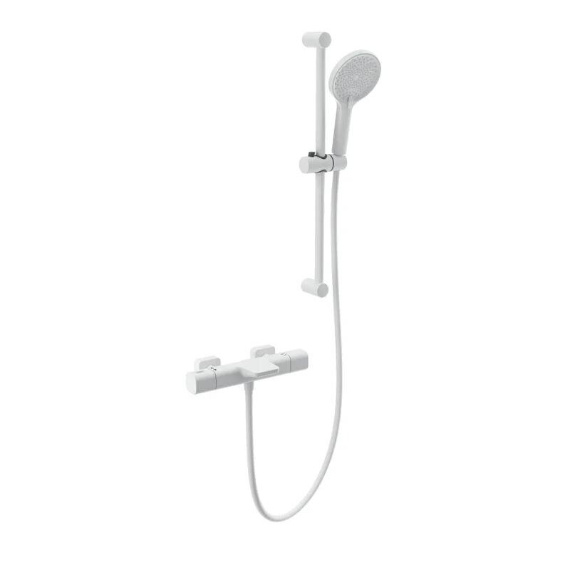 Изображение товара Термостатический смеситель для ванны и душа Wonzon & Woghand Plate WW-C2017-A-MW белый матовый