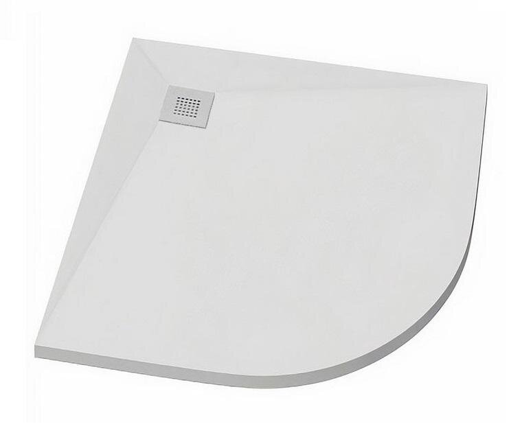 Изображение товара Душевой поддон Bas Essentia R ЛП00314, 80 х 80 см, четверть круга, литьевой мрамор, белый