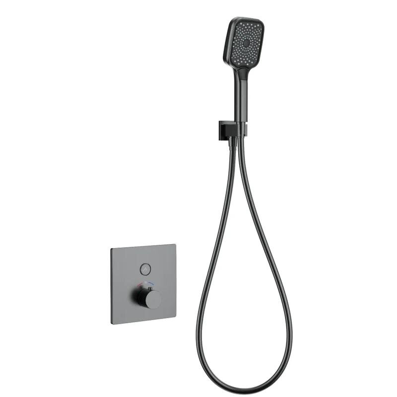 Изображение товара Смеситель для душа WW-D1017-B-BGG термостат с душевым гарнитуром, PVD графит