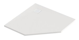 Изображение товара Душевой поддон Bas Essentia PNT ЛП00275, 100 х 100 см, пятиугольный, литьевой мрамор, белый