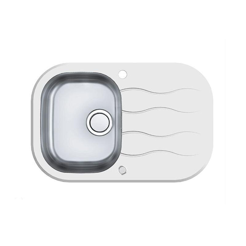 Изображение товара Мойка кухонная Alveus Wave 20 1123813 Угловая с белым стеклом и крылом