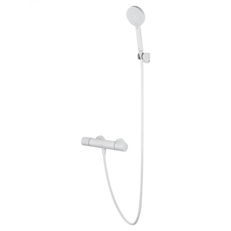 Изображение товара Смеситель для душа Wonzon & Woghand Inn WW-A2006-A-MW, термостатический, с душевым гарнитуром, цвет белый матовый