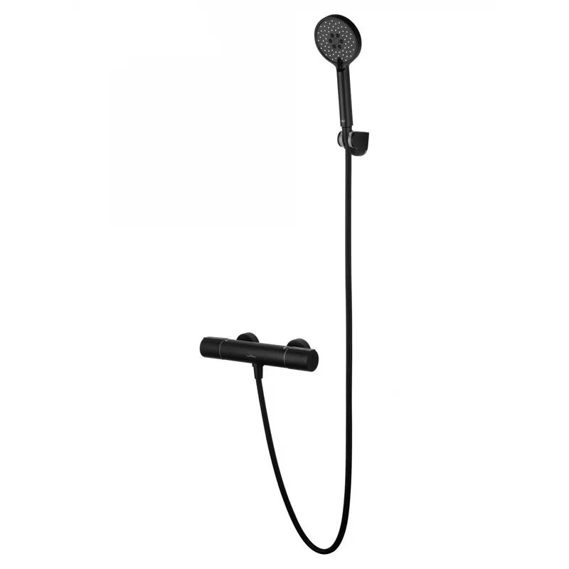 Изображение товара Смеситель для душа Wonzon & Woghand Inn WW-A2006-A-MB, термостатический, с душевым гарнитуром, цвет черный матовый