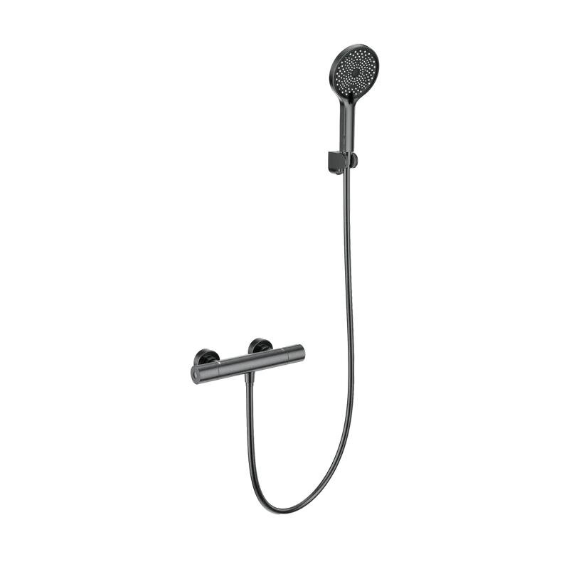 Изображение товара Смеситель для душа Wonzon & Woghand Inn WW-B3013-A-BGG, термостатический, с душевым гарнитуром, PVD темный графит