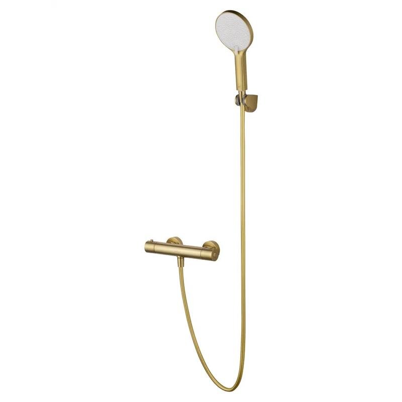 Изображение товара Смеситель-Wonzon & Woghand Inn WW-B2065-A-BG Термистатический с душем, золото брашированное