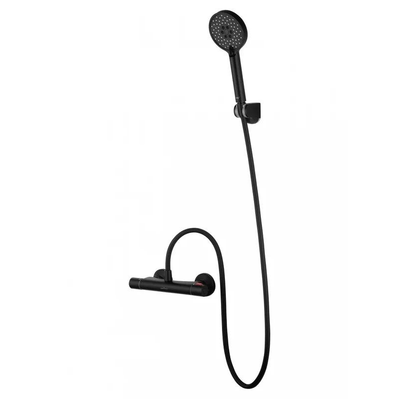 Изображение товара Смеситель для душа Wonzon & Woghand Inn WW-B1005-A-MB, термостатический, с душевым гарнитуром, цвет черный матовый