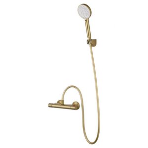 Изображение товара Смеситель для душа Wonzon & Woghand Inn WW-B1005-A-BG, термостатический, с душевым гарнитуром, PVD золото брашированное